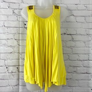 Jennifer Lopez beaded yellow tank top